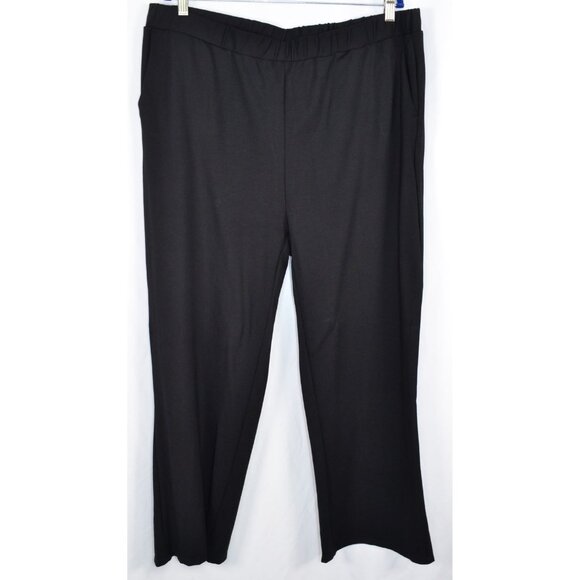 Eloquii Elements Pull-On Straight Leg Trouser Stretch Work Pant Black Size 20 - Picture 1 of 4